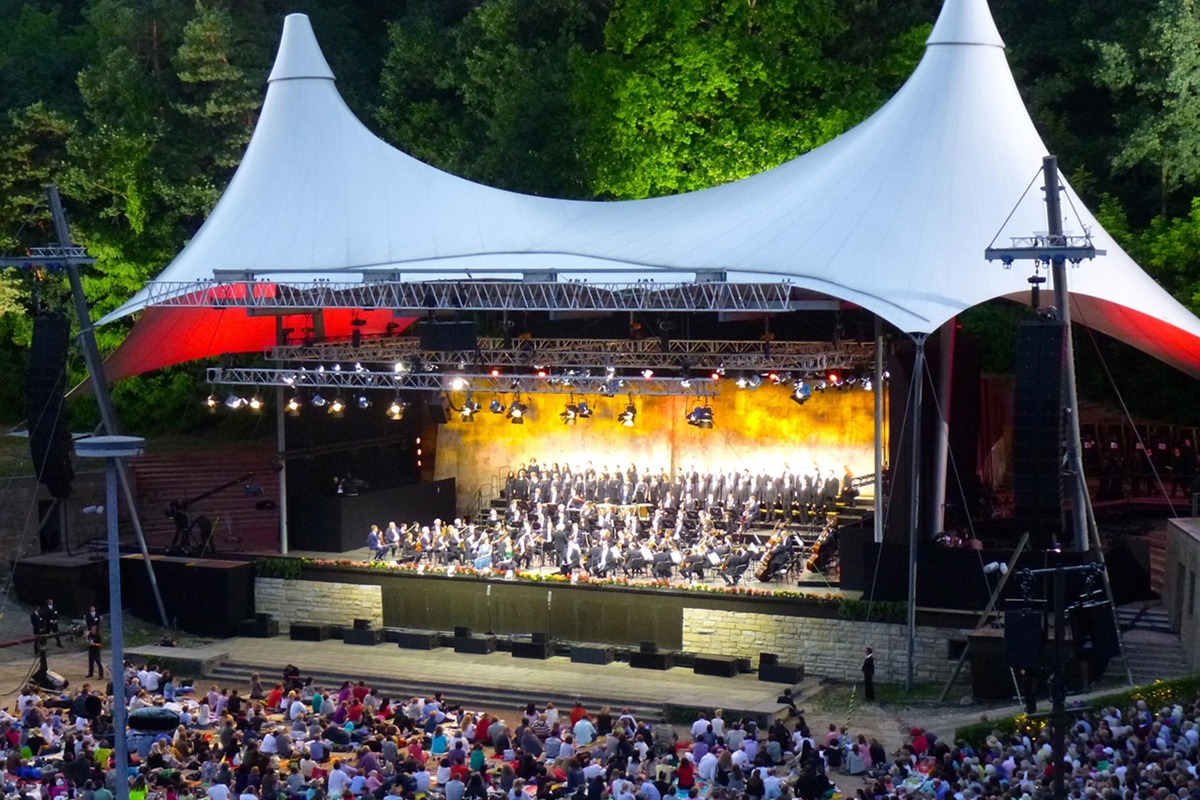 Concert de l’orchestre philharmonique au Waldbühne à Berlin Concert de l'orchestre philharmonique au Waldbühne à Berlin
